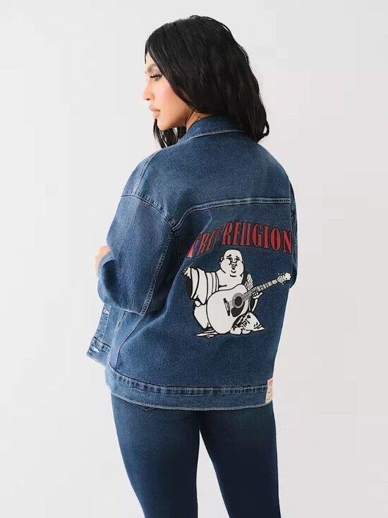 True Religion Pants - NEW True Religion Women's XL Printed Oversized Denim Jacket NWT $179